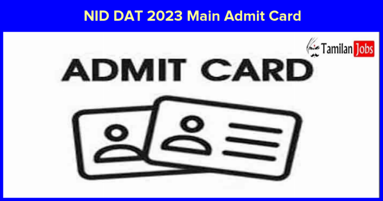 NID DAT 2023 Admit Card