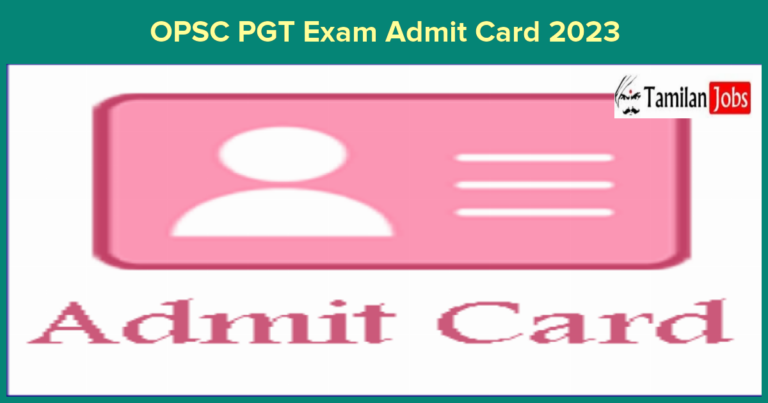 OPSC PGT Exam Admit Card 2023