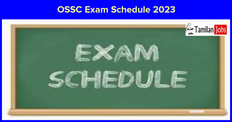 OSSC Exam Schedule 2023