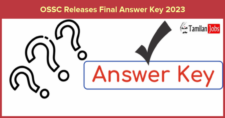 OSSC Releases Final Answer Key 2023