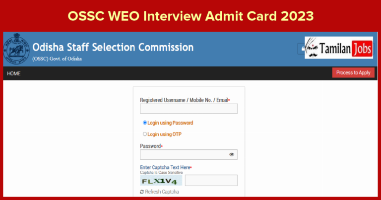 OSSC WEO Interview Admit Card 2023