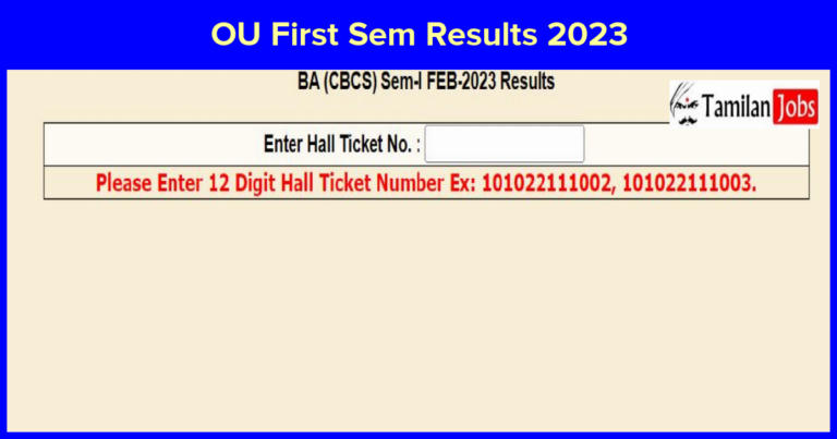OU First Sem Results 2023