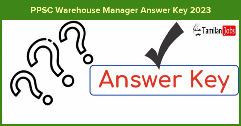PPSC Warehouse Manager Answer Key 2023