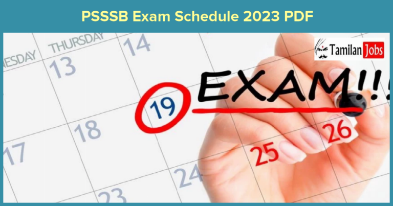 PSSSB Exam Schedule 2023 PDF