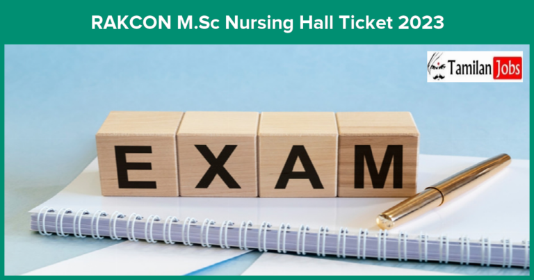 RAKCON M.Sc Nursing Hall Ticket 2023