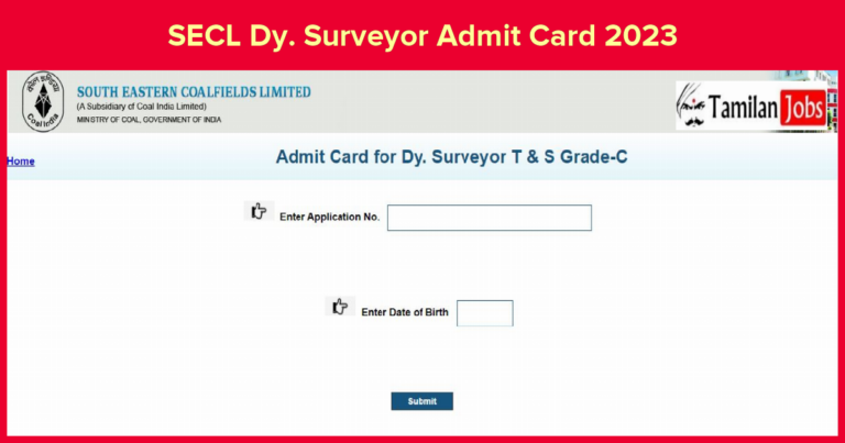 SECL Dy. Surveyor Admit Card 2023