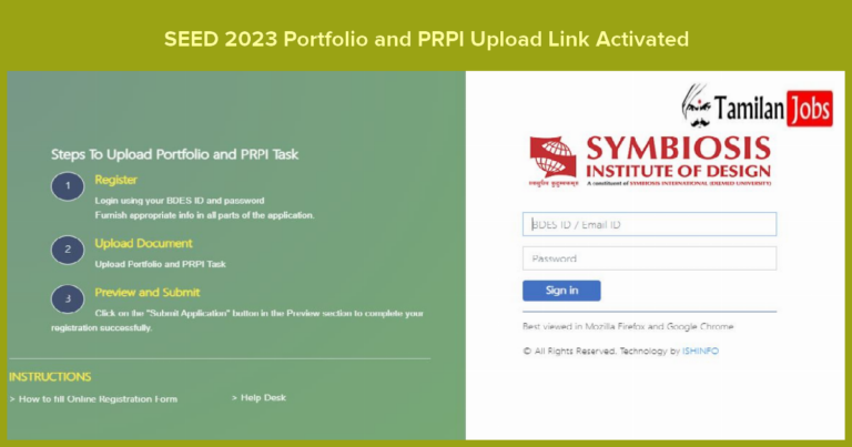 SEED 2023 Portfolio and PRPI Upload Link Activated