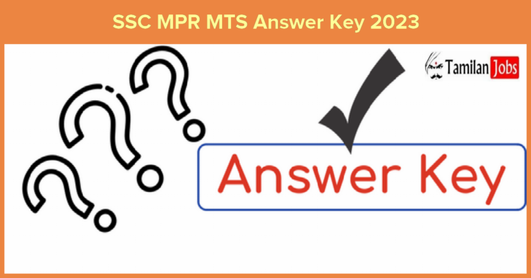 SSC MPR MTS Answer Key 2023