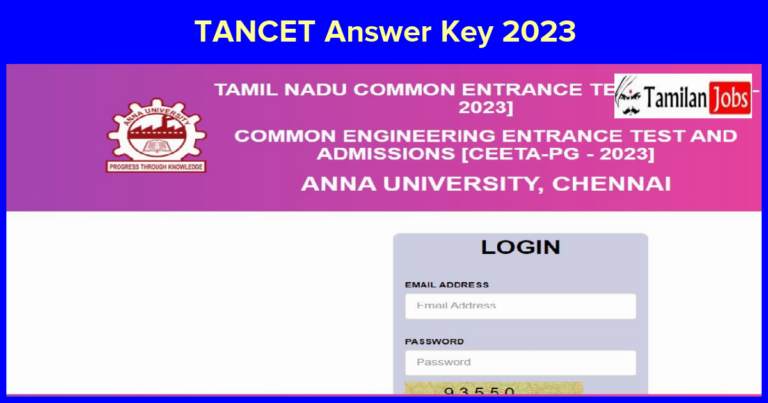 TANCET Answer Key 2023
