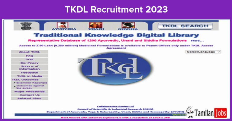 TKDL Recruitment 2023