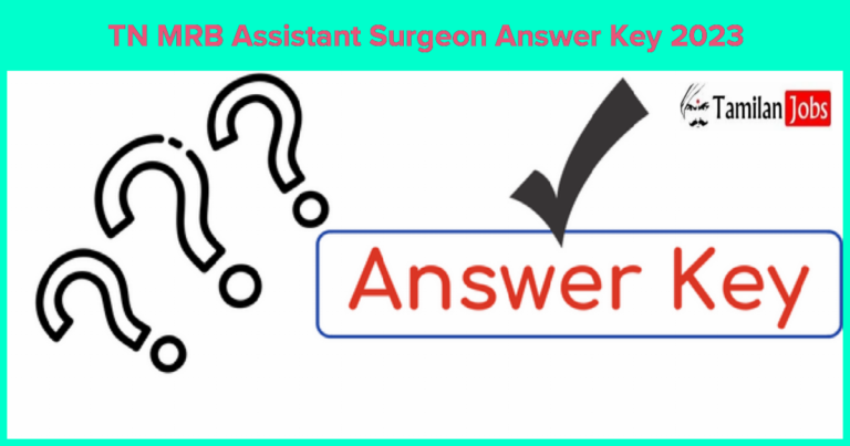 TN MRB Assistant Surgeon Answer Key 2023