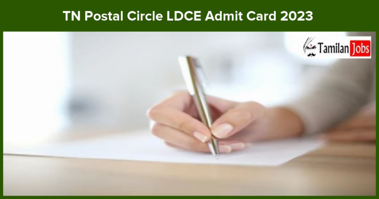 TN Postal Circle LDCE Admit Card 2023