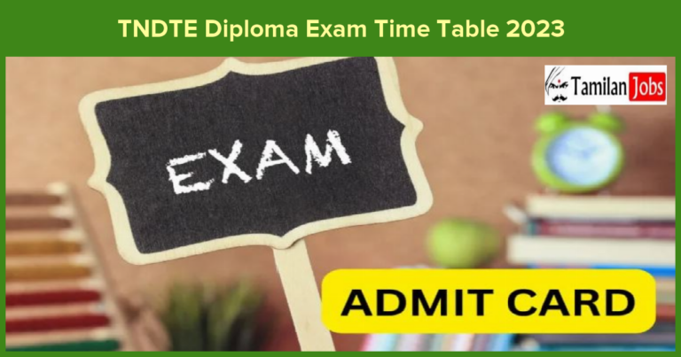 TNDTE Diploma Exam Time Table 2023