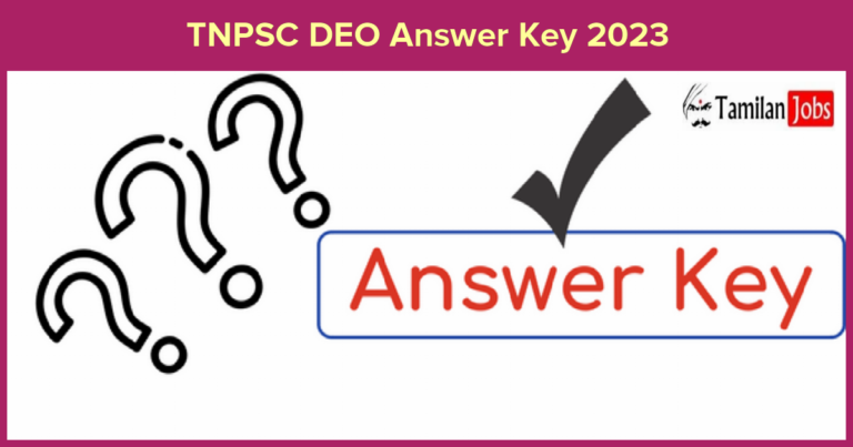 TNPSC DEO Answer Key 2023