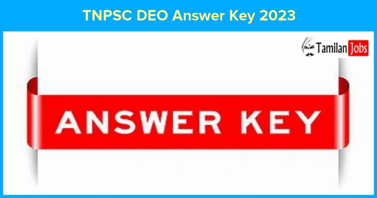 TNPSC DEO Answer Key 2023
