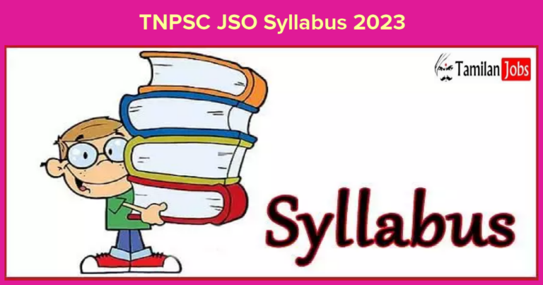 TNPSC JSO Syllabus 2023