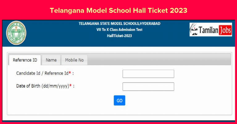 Telangana Model School Hall Ticket 2023 