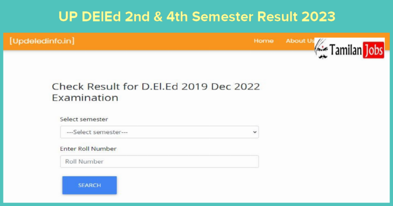 UP DElEd 2nd & 4th Semester Result 2023
