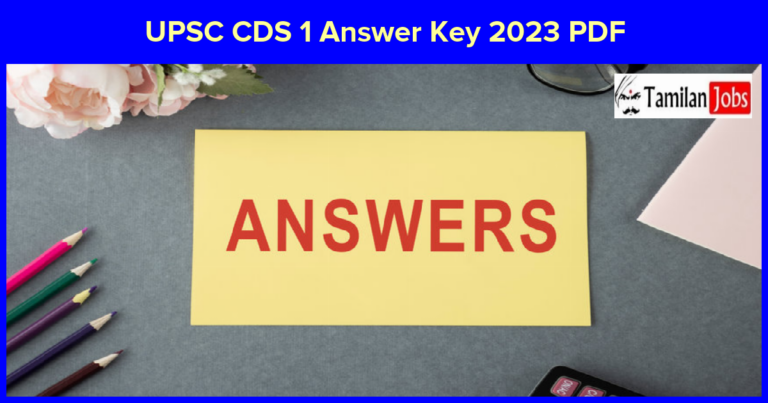 UPSC CDS 1 Answer Key 2023 PDF