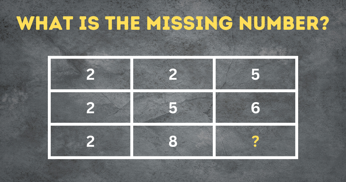 test your brain find the missing number. ​ 