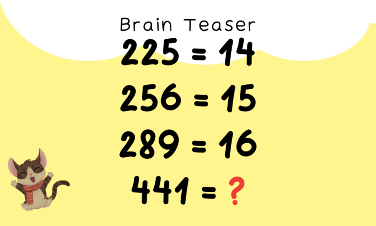 Brain Teaser: If 225=14 Then Find What 441=? In 20 secs, 99% Will Fail