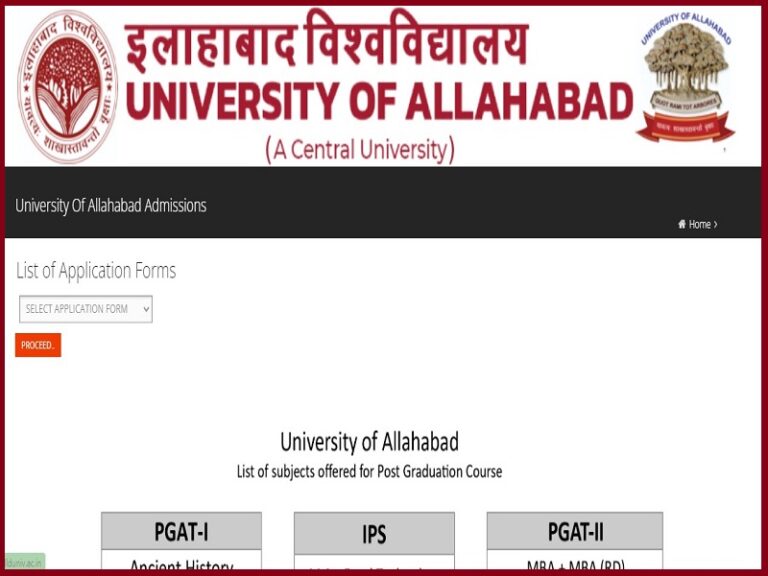 Allahabad University PGAT Admit Card 2023