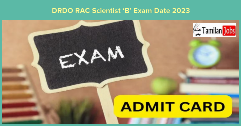 DRDO RAC Scientist ‘B’ Exam Date 2023