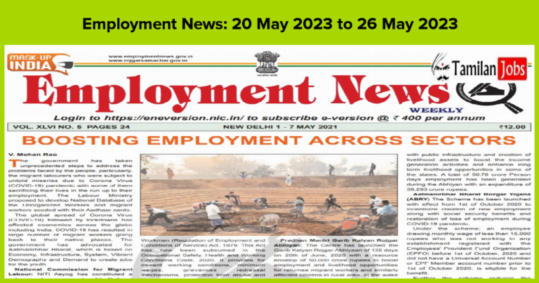 Employment News_ 20 May 2023 to 26 May 2023