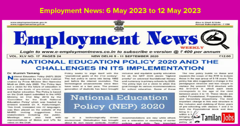 Employment News_ 6 May 2023 to 12 May 2023