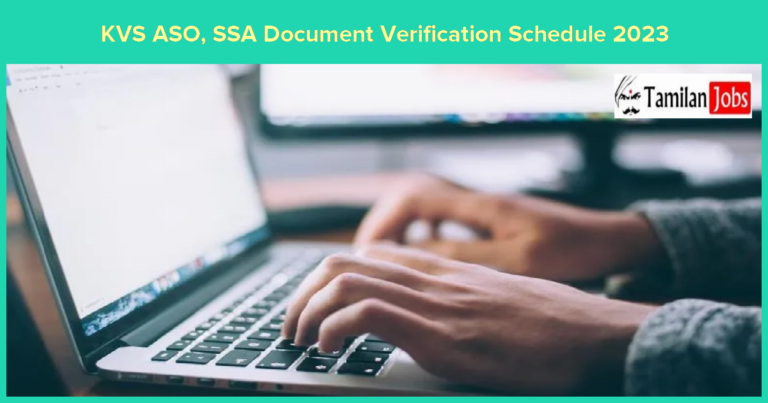 KVS ASO, SSA Document Verification Schedule 2023