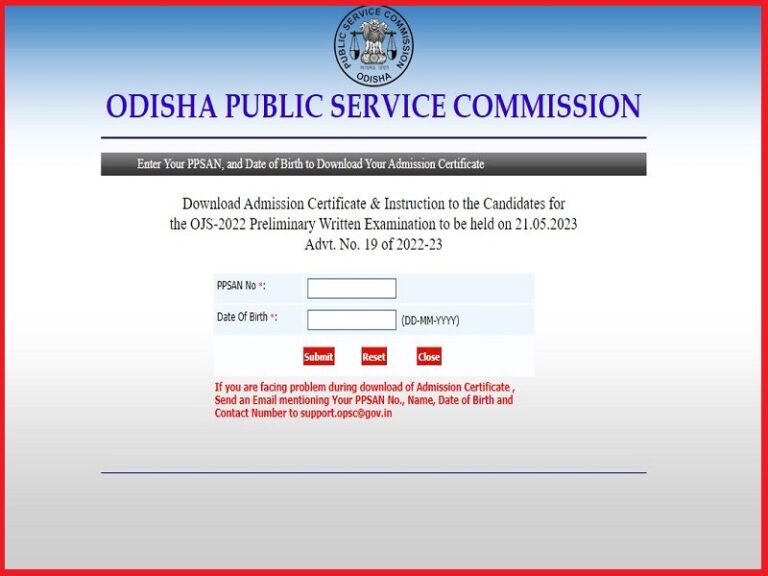 OPSC OJS Prelims Admit Card 2023