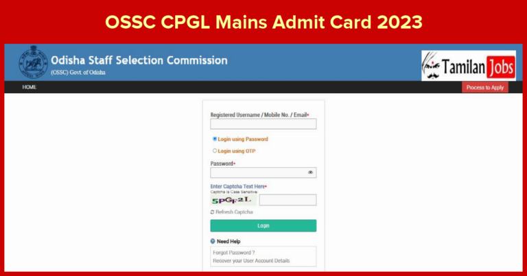 OSSC CPGL Mains Admit Card 2023