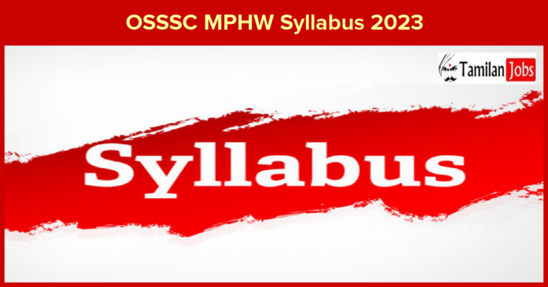 OSSSC MPHW Syllabus 2023