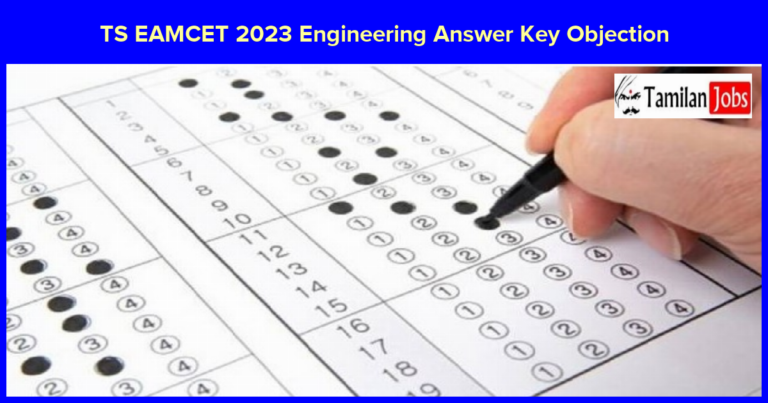 TS EAMCET 2023 Engineering Answer Key Objection Window Closes Today, Objection Link Here