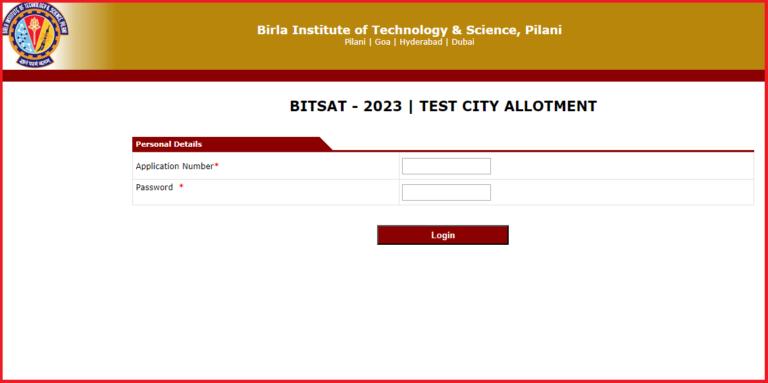 BITS Pilani Exam Centre Allotment 2023
