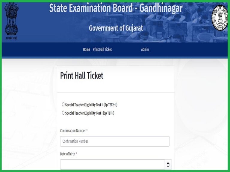 Gujarat Special TET Admit Card 2023