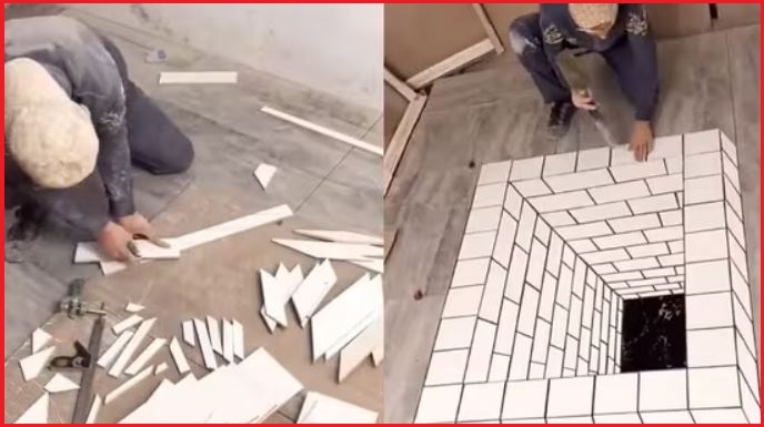 Creating Optical Illusion Using Tiles