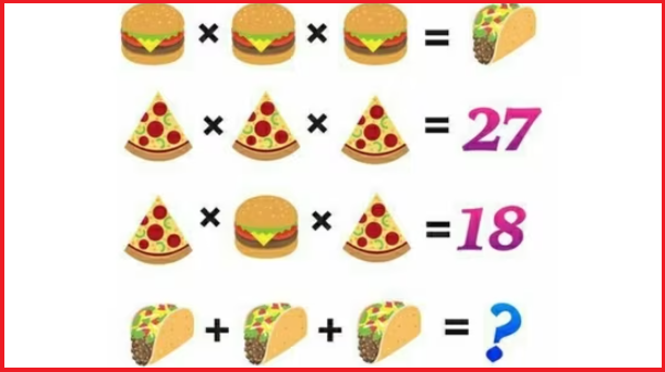 Brain Teaser: Can You Solve This Burger Pizza and Taco Brain Teasing Puzzle?