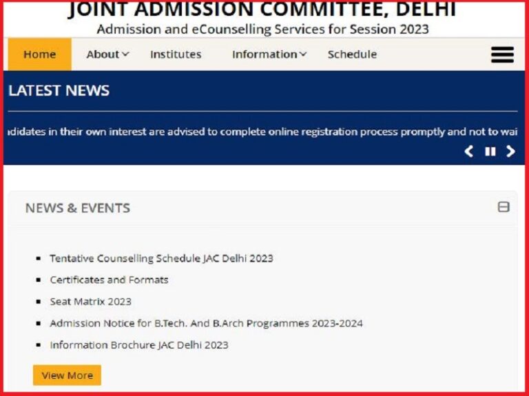 JAC Delhi 1st Round Seat Allotment Result 2023