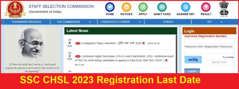 SSC CHSL 2023 Registration: Today Is Last