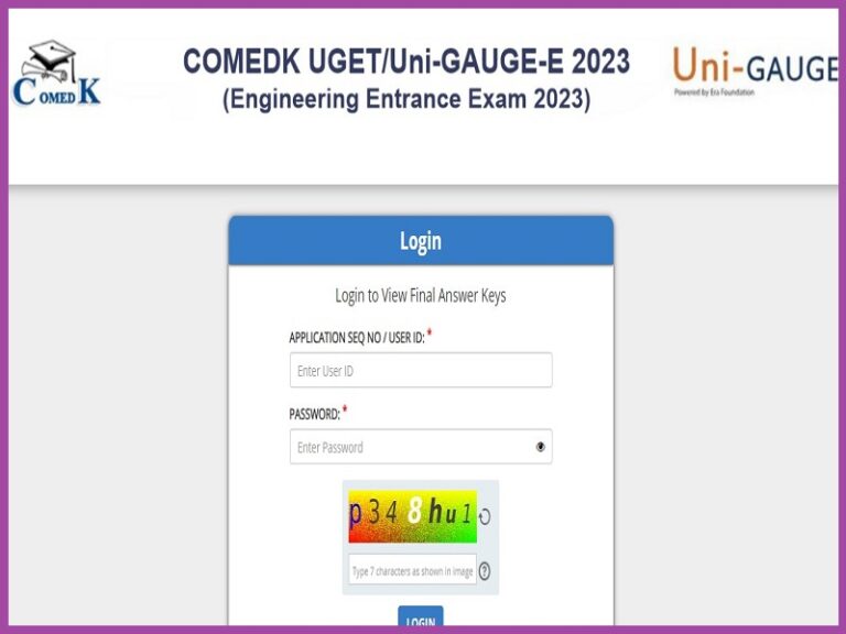 COMEDK UGET Final Answer Key 2023