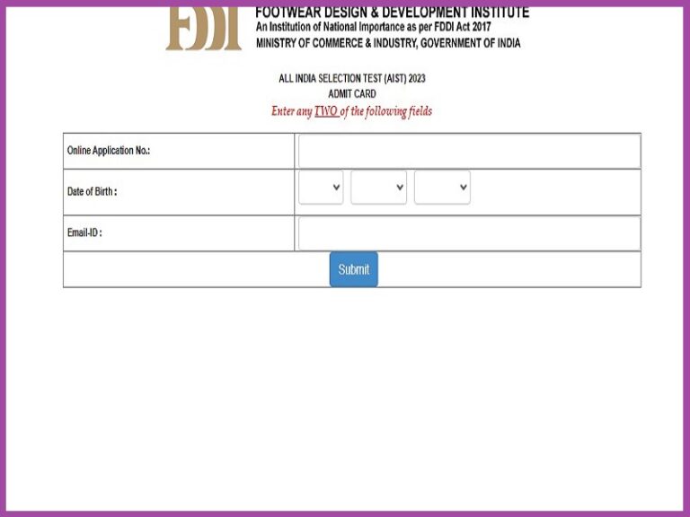 FDDI AIST Admit Card 2023
