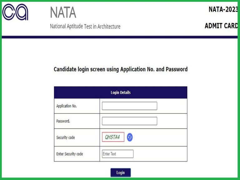NATA Test 2 Admit Card 2023