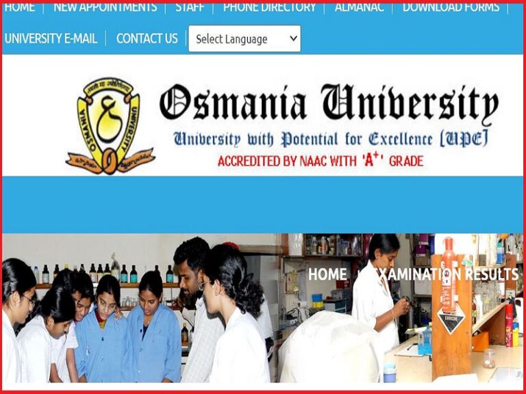 Osmania University Degree, PG Results 2023