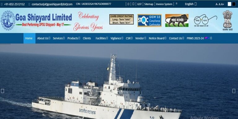 Goa Shipyard Limited Recruitment 2023