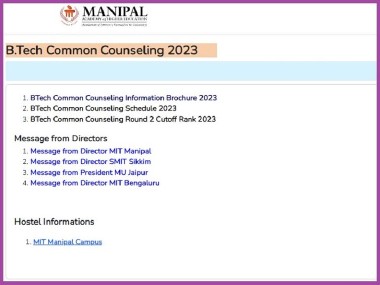 Manipal MET 2nd Seat Allotment Result 2023 (Out) Check Seat Allotment