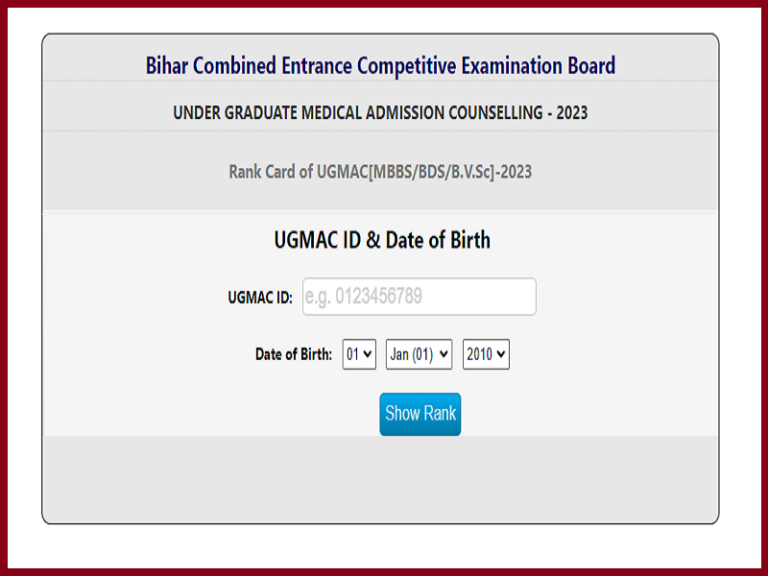 Bihar NEET UG Merit List 2023