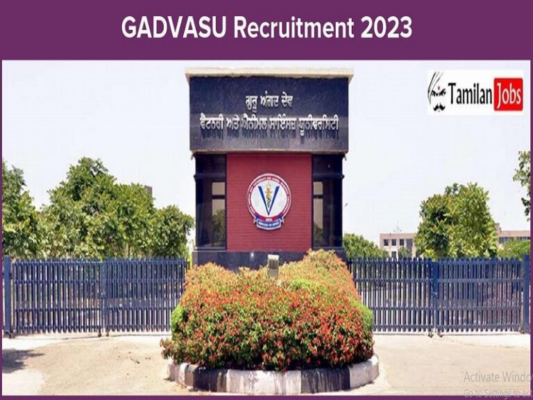 GADVASU Recruitment 2023