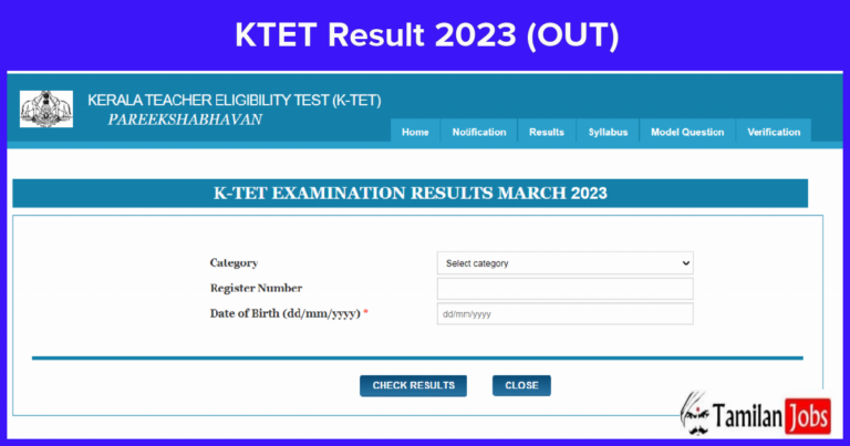 KTET Result 2023 (OUT) Check Cut Off and Merit List @ ktet.kerala.gov.in