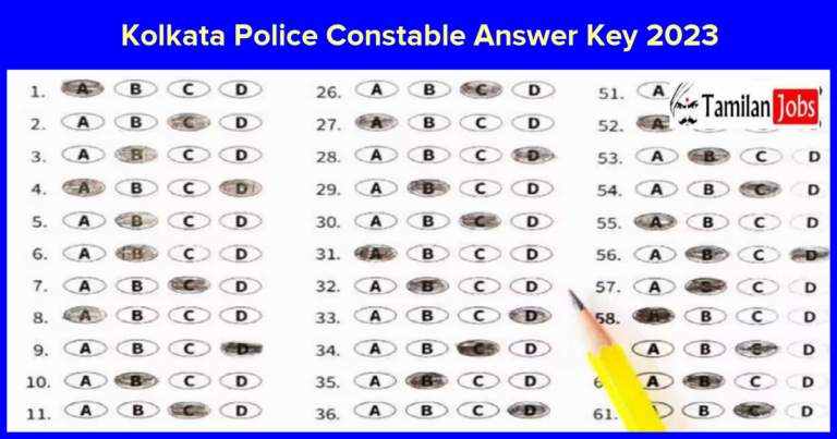 Kolkata Police Constable Answer Key 2023